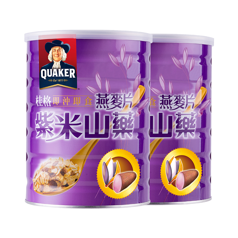 桂格燕麦片台湾紫米山药即食代餐营养早餐冲饮700g*2罐送长辈-选品库-美视角-网红自媒体平台-重庆果实电子科技有限公司